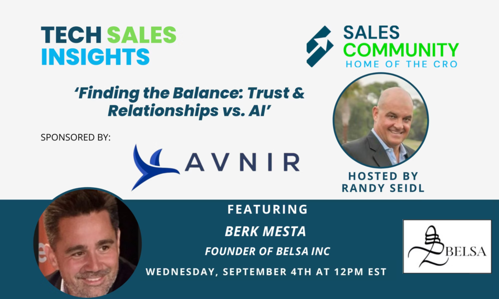 Tech Sales Insights Podcast Recording from Wednesday, September 4th at 12 PM EST.